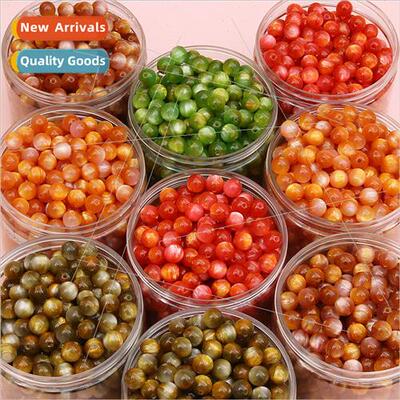 8/10/12mm resin imitation cats eye jade gilt round beads DIY