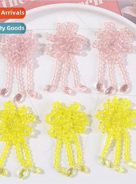 ins candy color water drop tassel crystal flowers diy handma