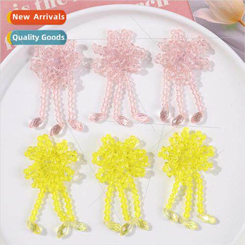 ins candy color water drop tassel crystal flowers diy handma