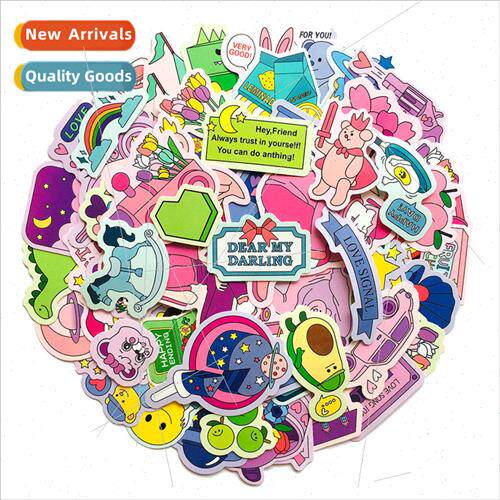 Korean literary colorful waterproof stationery stickers 60 d