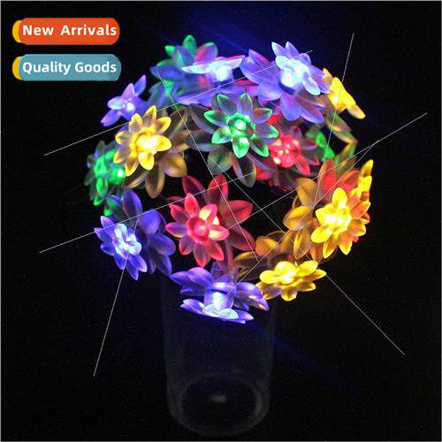 Solar ght String 50LED Double Layer Lotus Flower Rainproof L