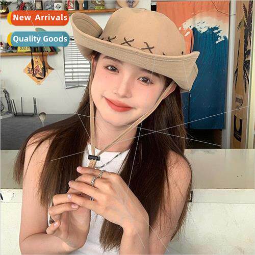 Western cowboy hat womens  show face small travel fisherman
