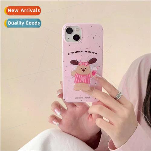 Teenage girl pink cartoon ink splash rabbit 适用 iPhone 15pr