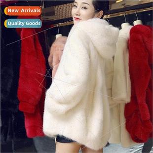 new mink fur womens coa female 2018 coat Fur imitation