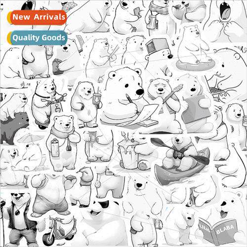 53 cartoon polar bear graffiti stickers cell phone case suit