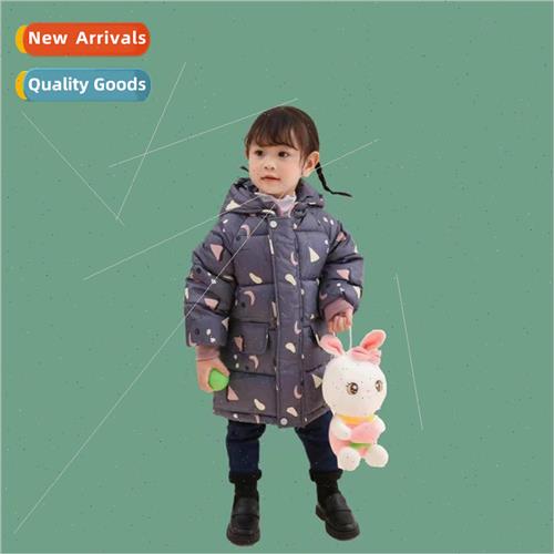 Girls cotton jacket new winter gas little girl in the long c