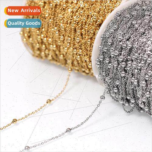 Gold with titanium steel beads flat cross handmade chain mat