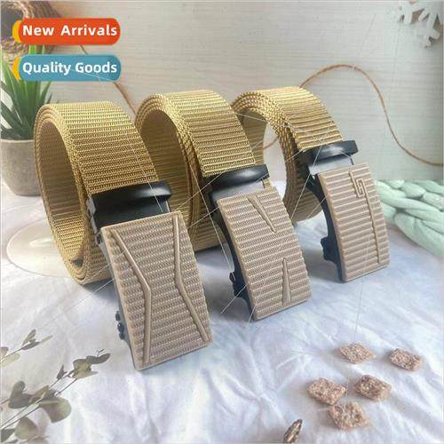 Nylon Braided Belt Mens Automatic Buckle Casual Smooth Buckl