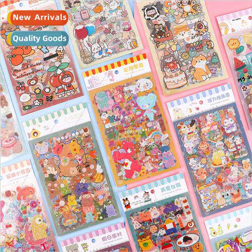 40 cartoon transparent pvc waterproof stickers 6 pcs into di