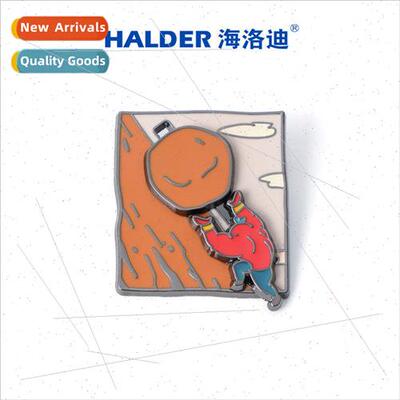 Power Persimmon syphus Push Rock Up Hill Sliding Metal Brooc