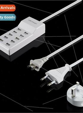 Multi-port usb charger with usb row plug 10 port usb powerfu