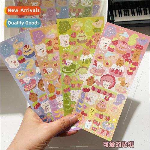 Cute tea party laser goo card stickers love beans decoration