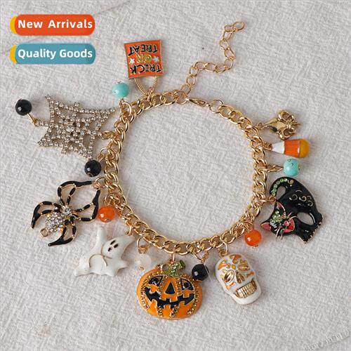 Halloween pumpkin spider skull alloy jewelry bracelet creati