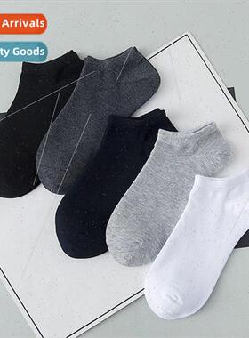 Mens socks Cotton solid color casual mens boat socks spring