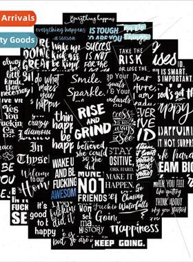 61pcs of black background inspirational English graffiti sti