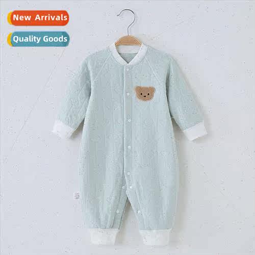 Baby onesie fall and winter cotton sandwich thickened warm c