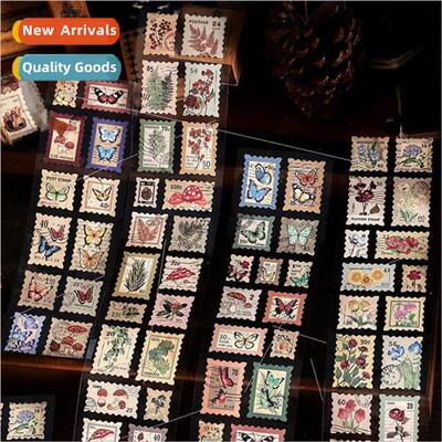 Stickers long tape Age post office series vintage stamps no