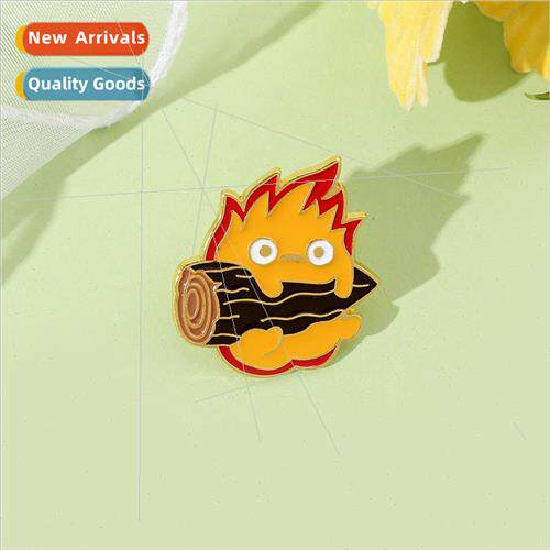 Japanese cartoon anime  metal badge flame brooch small firem