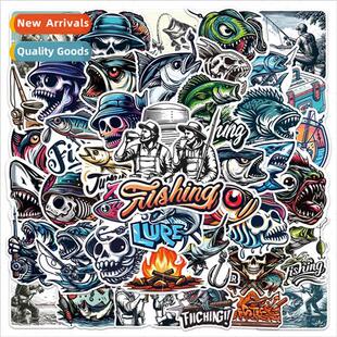 50 outdoor fishing stickers roadside fishing box camping car
