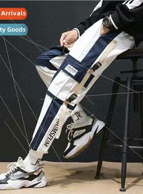 Work pants mens multi-pocket spring and fall hundred loose n