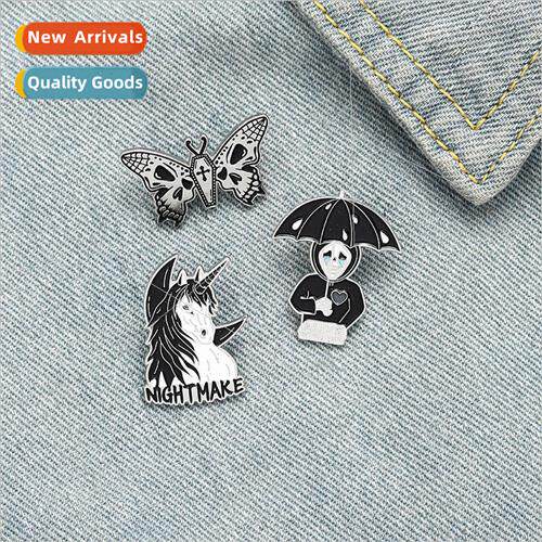 New dark jewelry brooch personalized minimalist punk  butter