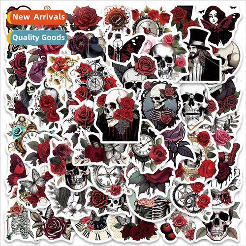 50 punk  skull rose art graffiti stickers luggage laptop wat