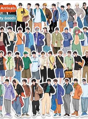 50 pieces of domestic handsome boyfriend wear guide stickers