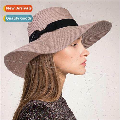 Korean  of the straw hat female summer England retro flat to
