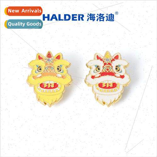 Dali ngnan Guangfu culture waking lion metal badge dancing l