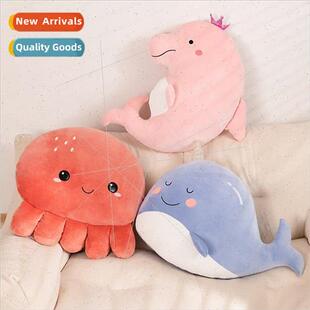 Cartoon whale plush toy octopus pillow oceanarium theme doll