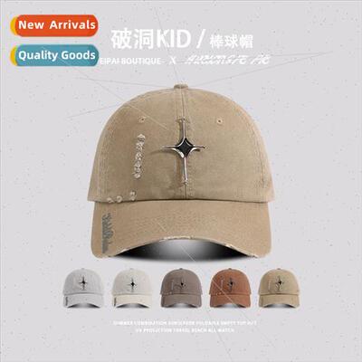 Baseball cap female soft top retro burlap duck tongue cap sp