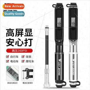 Bicycle pump electronic digital air pressure gauge pump moun