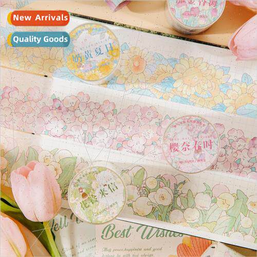 Washi single roll tape Dreams and flowers sea series small f