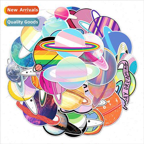 50 space personalized DIY planet cartoon doodle stickers lug