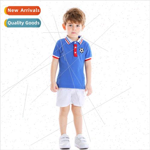 Boys summer short-sleeved polo shirt t-shirt shorts two-piec