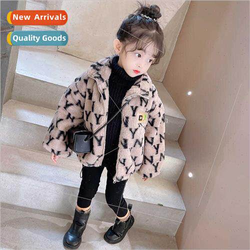 Girls winter jacket jacket jacket cotton letters small child