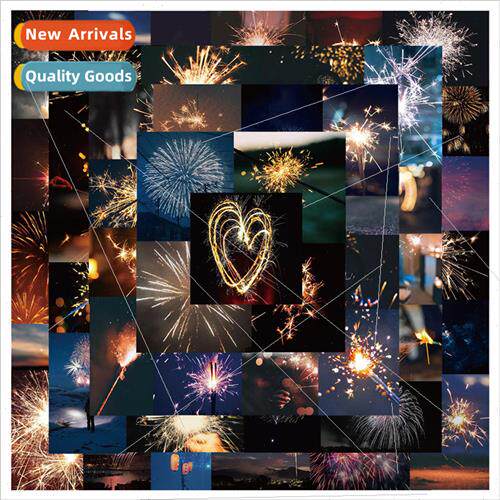 50 -repeating black night beautiful fireworks decals luggage