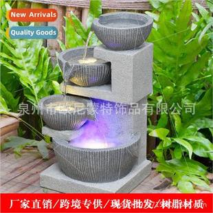 Modern simple running water fountain attracts wealth ornamen