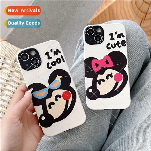 Couple cartoon sunglasses mouse 适用 14ProMax phone case iPh