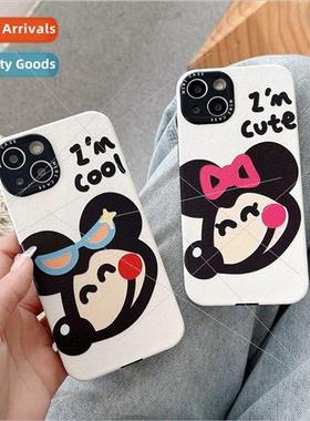 Couple cartoon sunglasses mouse 适用 14ProMax phone case iPh