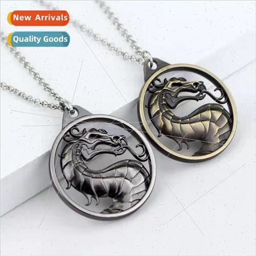 game  jewelry Mortal Kombat skeleton dragon head pendant cou