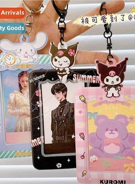Sanrio card holder cartoon student bus keychain love beans p