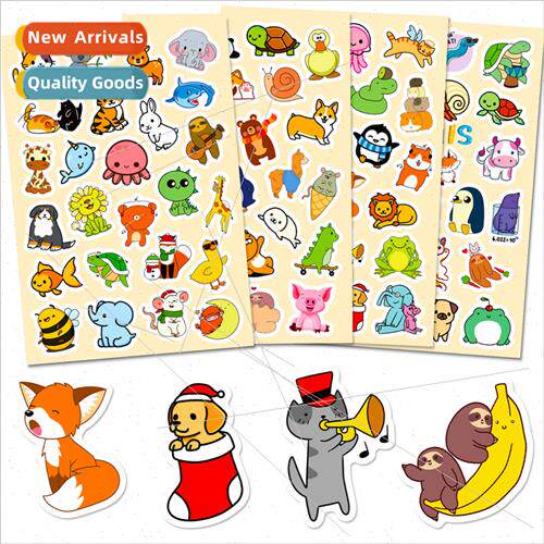 100 stickers 4/pack of cute cartoon animals mixed stickers c