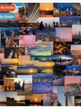 50 City Sunset Landscape s ggage Scooter Thermos Table Windo