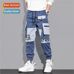 pants mens ins drawstring fun fall work and American spring