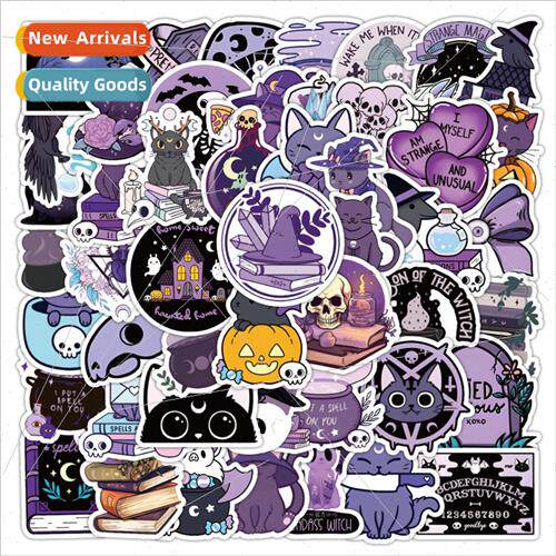 50 magic kitten stickers cute purple cat cat phone case hand