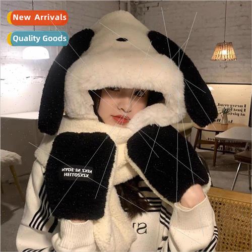 Gloves hat scarf three-piece winter female Pacha puppy cute