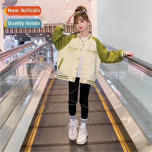 Girls baseball suit jacket spring and fall  2023 new childre