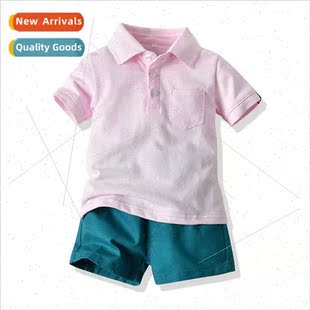 childrens summer lapel Korean sleeved Polo short pullove