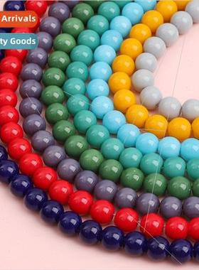 8mm hundred match solid color vintage glass round beads diy